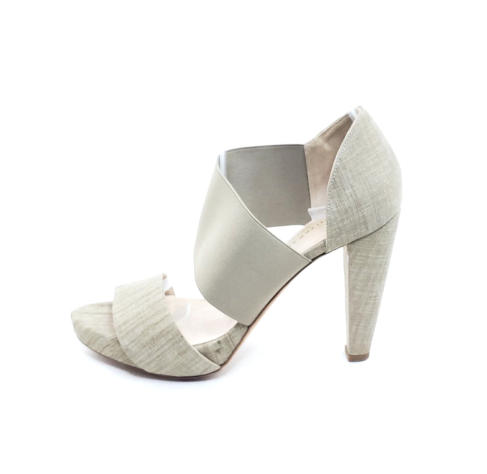 Loeffler Randall Womens High Heel Sandals Natural Beige Elastic Strap Size 8